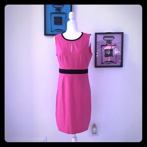 Bright pink and Black dress